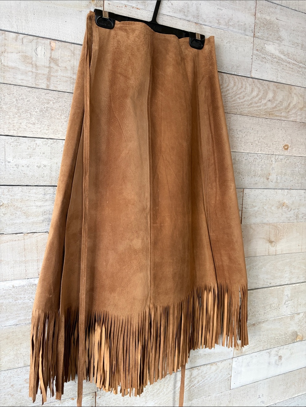 Genuine Leather fringed wrap skirt - Picture 4 of 10